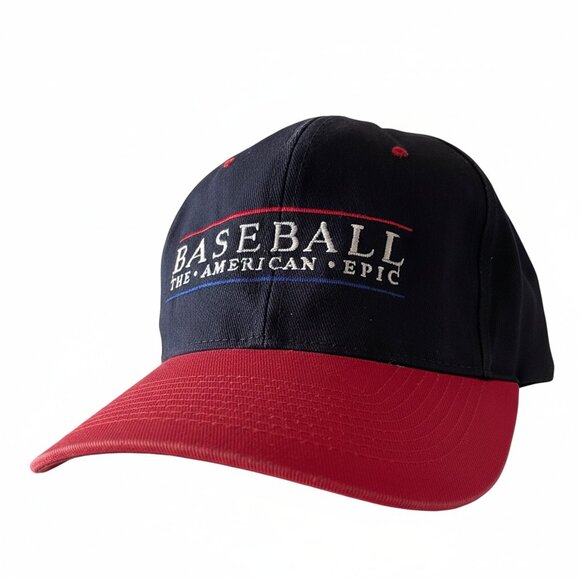 VTG "Baseball The American Epic" Baseball Cap – Navy/Red Snapback - Unisex OS - Picture 2 of 7